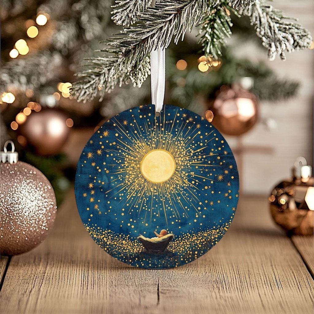 Personalized Christmas Ornament, Nativity Scene Christmas Decor, Ideas For Christmas Trees, Religious Christmas Decorations, Holy Decor DCLAF05